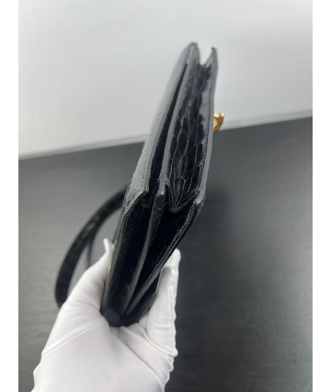 SAINT LAURENT Черная кожаная сумка с короткими ручками, фото 4