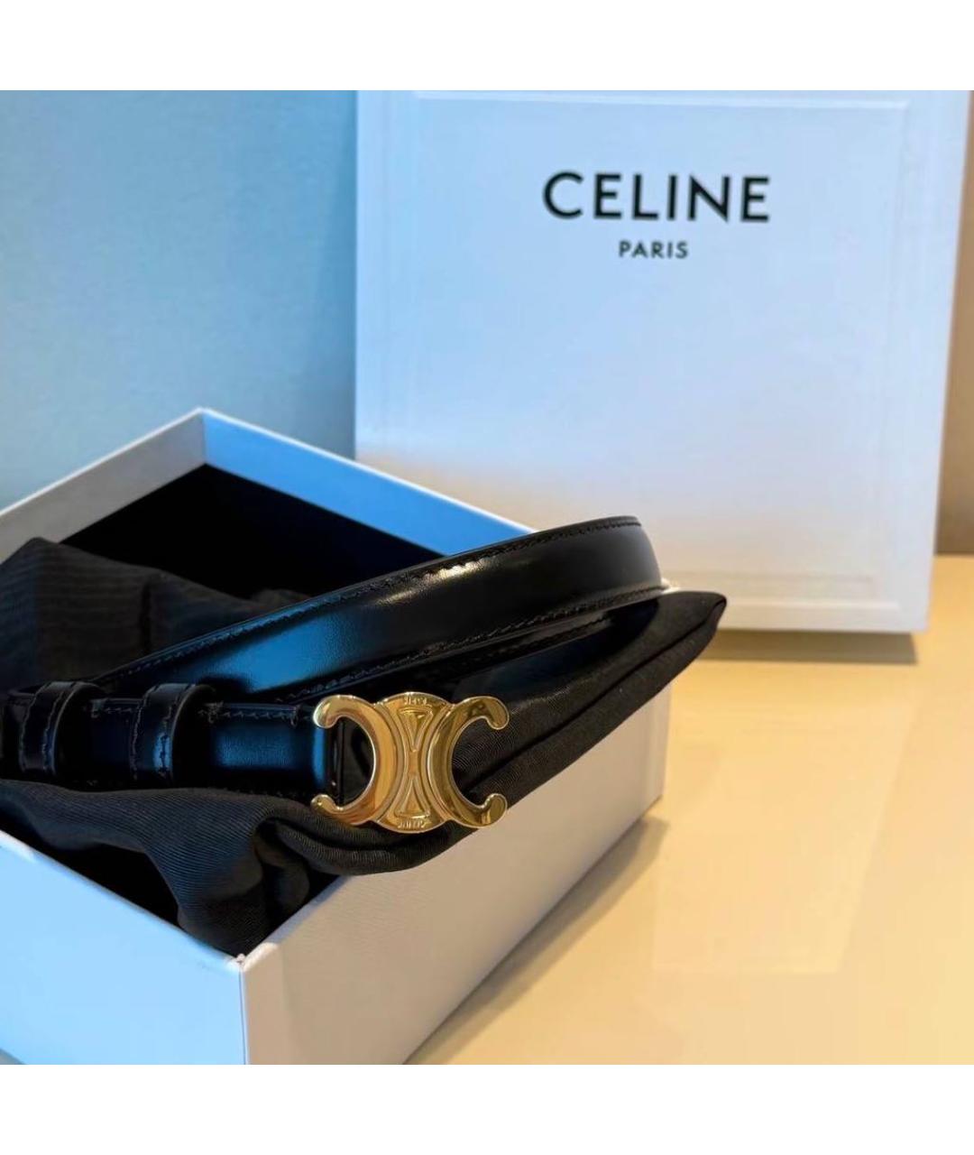 CELINE Черный кожаный ремень, фото 4