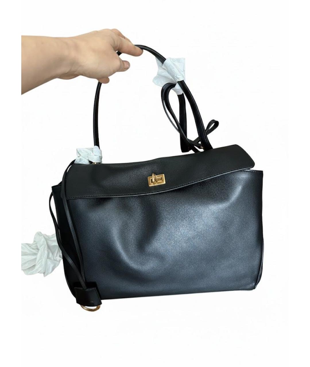 BALENCIAGA Черная кожаная сумка через плечо, фото 7