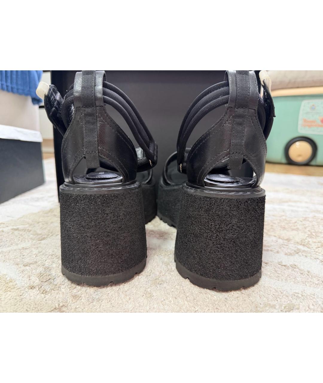 PREMIATA Черные кожаные босоножки, фото 5