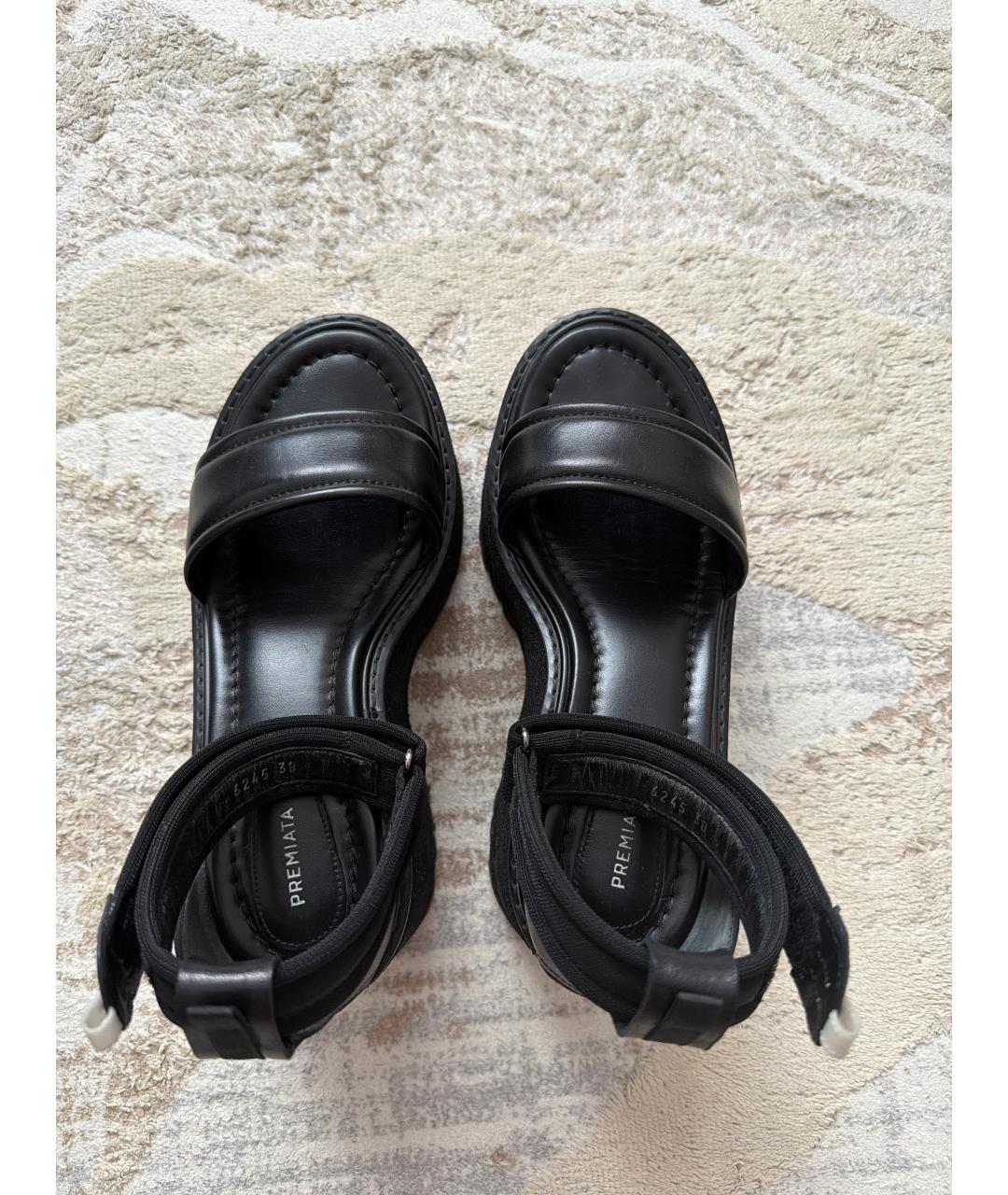 PREMIATA Черные кожаные босоножки, фото 2