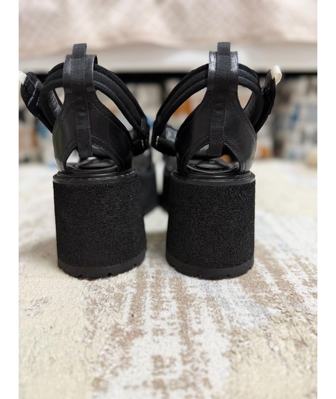 PREMIATA Черные кожаные босоножки, фото 4