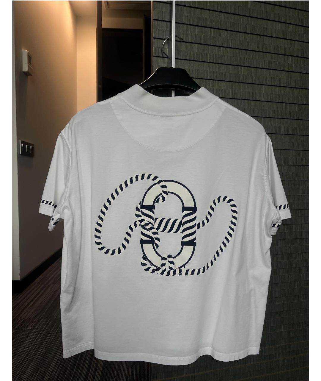 HERMES Белая хлопковая футболка, фото 2