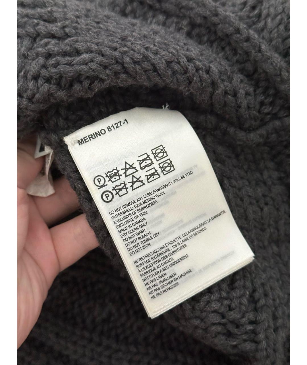 CANADA GOOSE Антрацитовая шерстяная шапка, фото 5