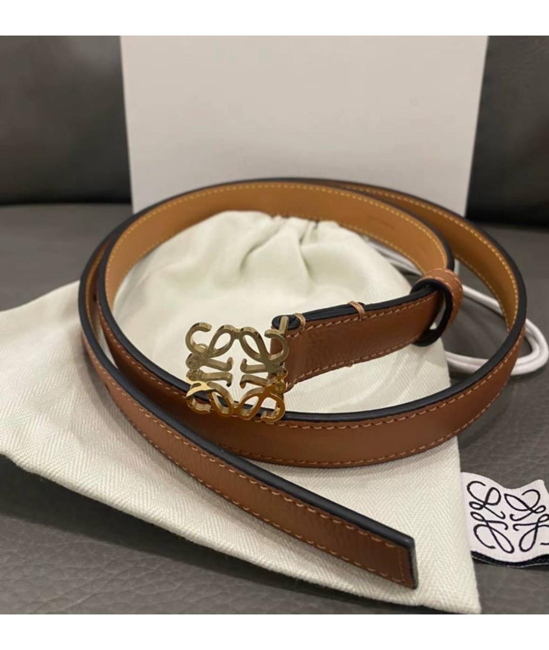 LOEWE Коричневый кожаный ремень, фото 3