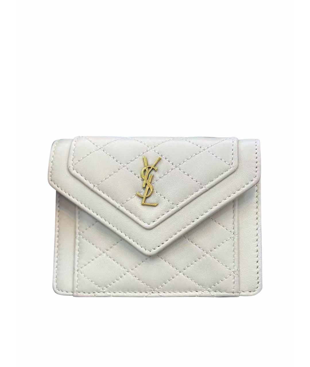 SAINT LAURENT Белая кожаная сумка через плечо, фото 1