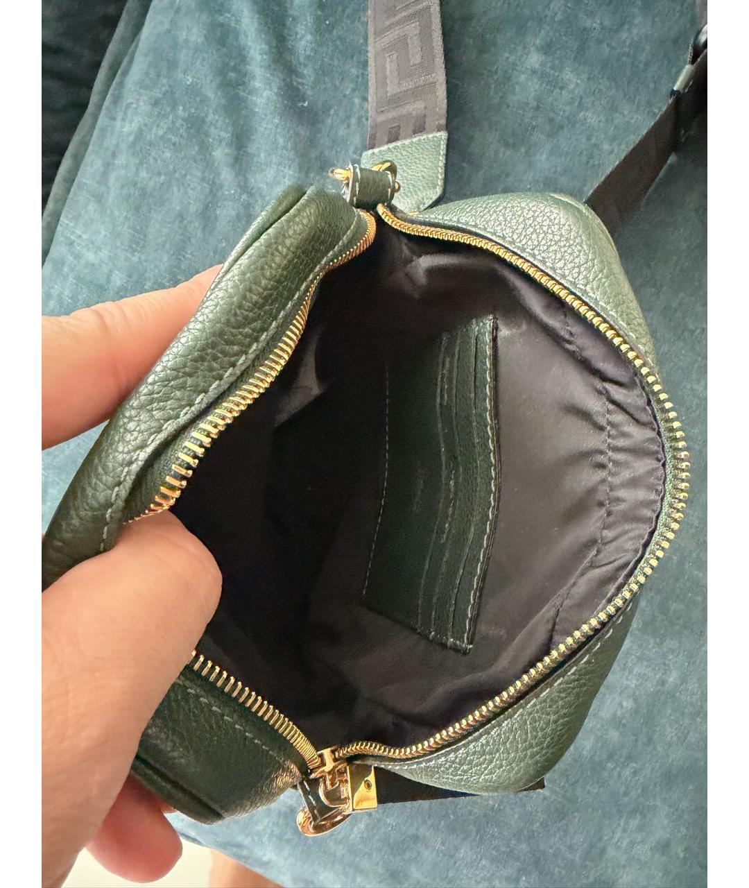 VERSACE Зеленая кожаная сумка на плечо, фото 4