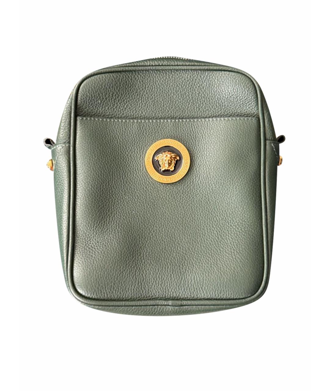 VERSACE Зеленая кожаная сумка на плечо, фото 1