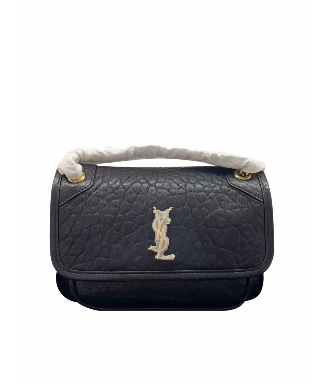 SAINT LAURENT Черная кожаная сумка через плечо, фото 1