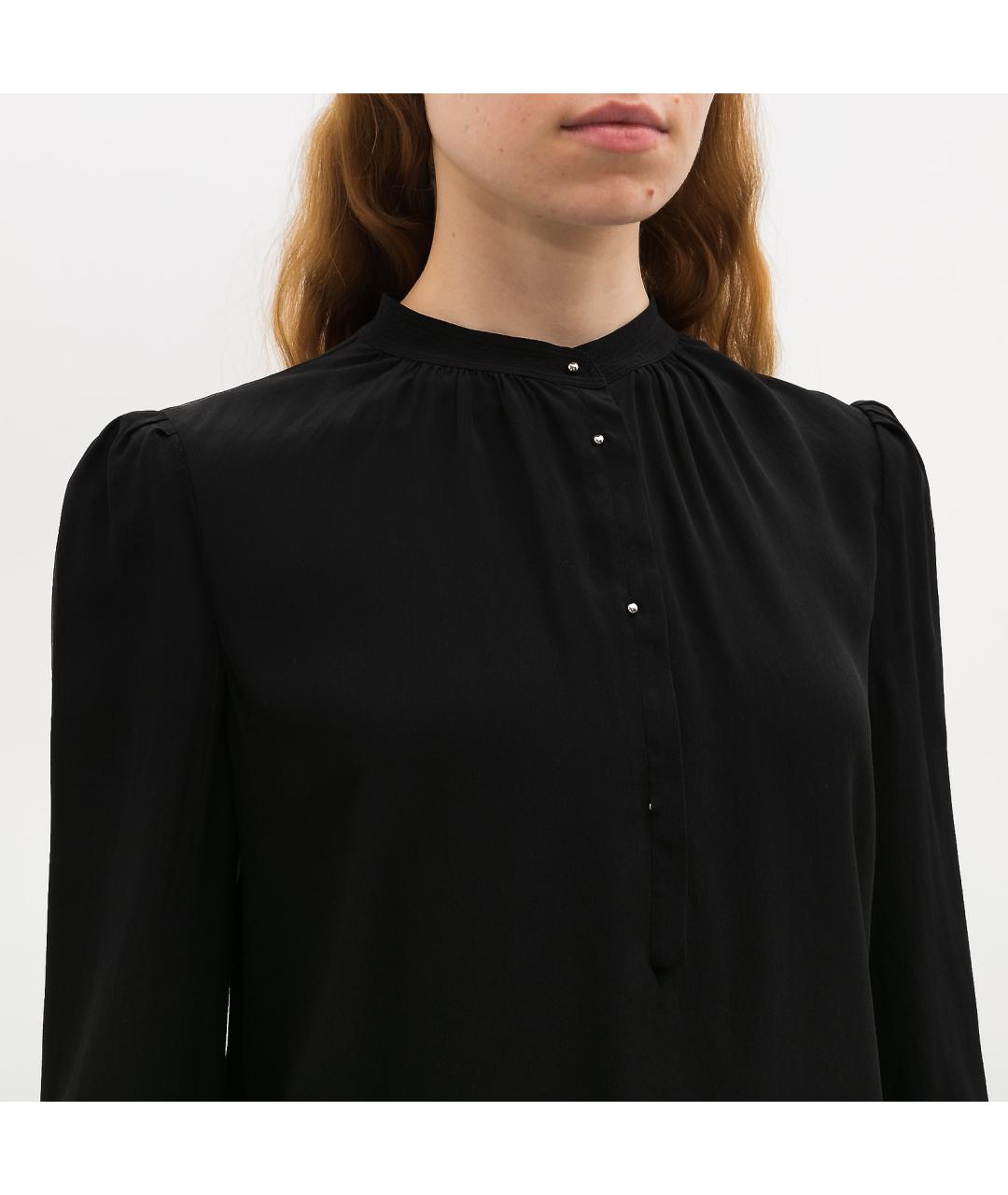 PRADA Черная шелковая блузы, фото 3