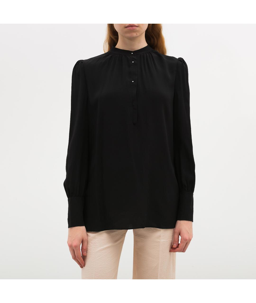 PRADA Черная шелковая блузы, фото 6