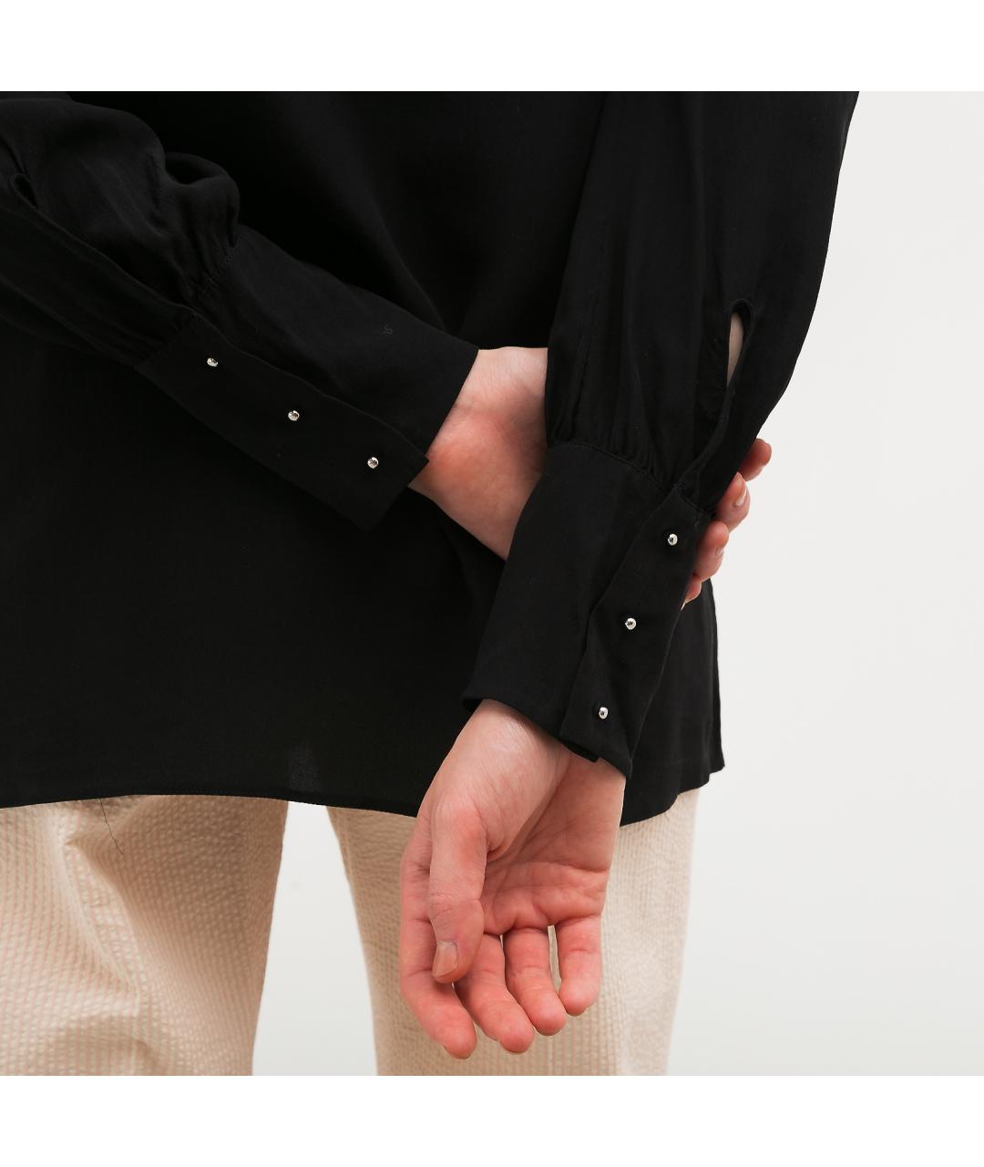 PRADA Черная шелковая блузы, фото 4