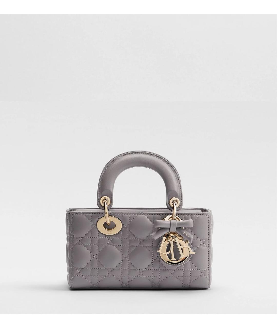 CHRISTIAN DIOR Серая кожаная сумка через плечо, фото 5