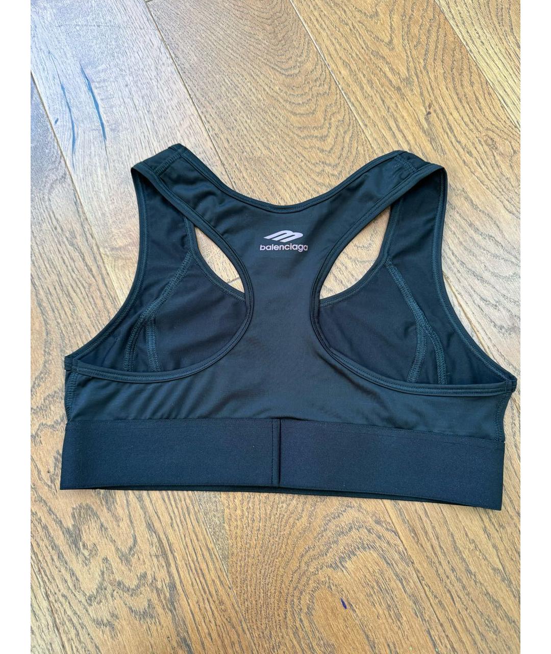 BALENCIAGA Черная полиэстеровая майка, фото 6