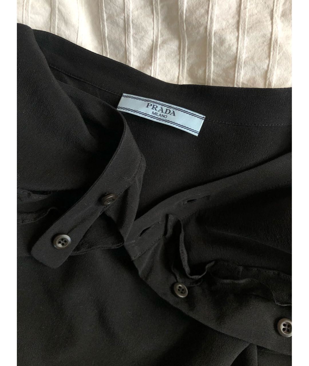 PRADA Черная шелковая рубашка, фото 3