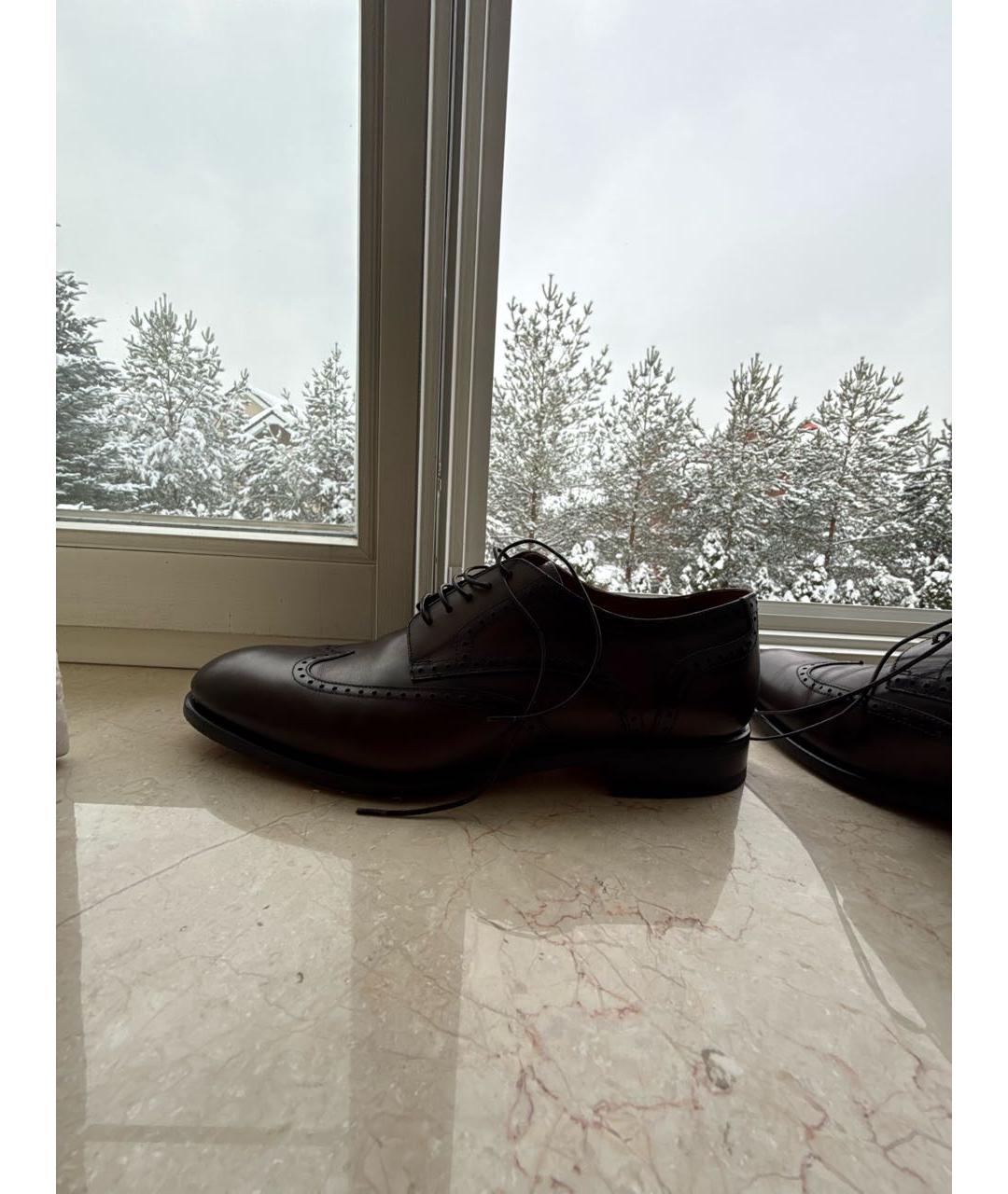 VALENTINO Коричневые кожаные туфли, фото 8