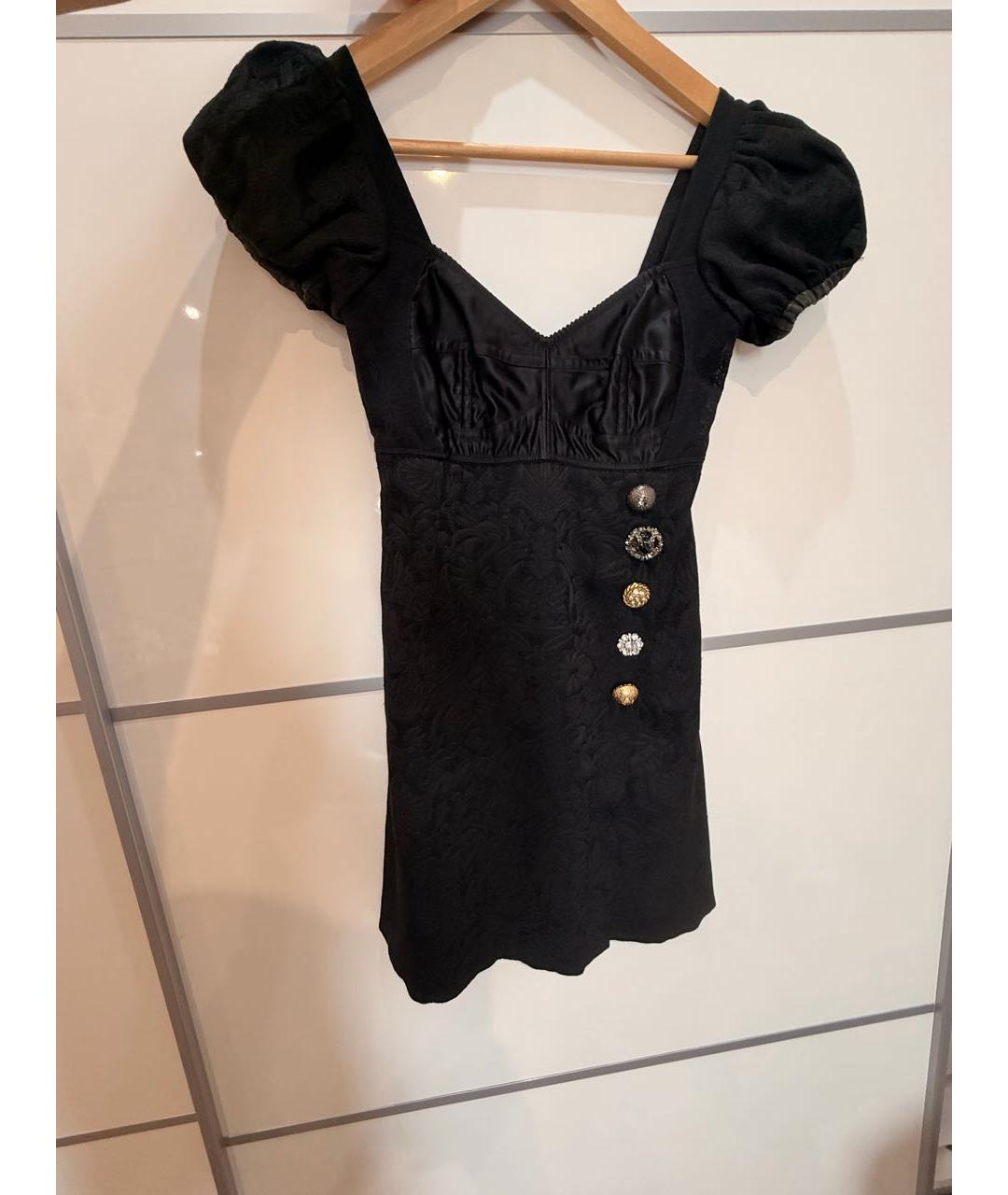 DOLCE&GABBANA Черное кружевное коктейльное платье, фото 2