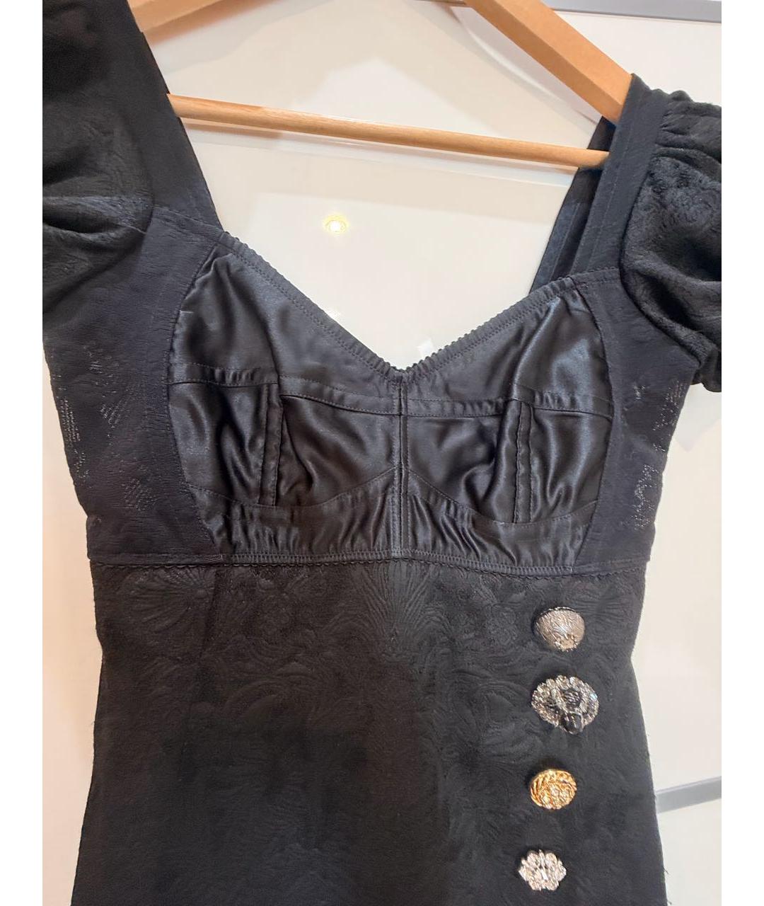 DOLCE&GABBANA Черное кружевное коктейльное платье, фото 5