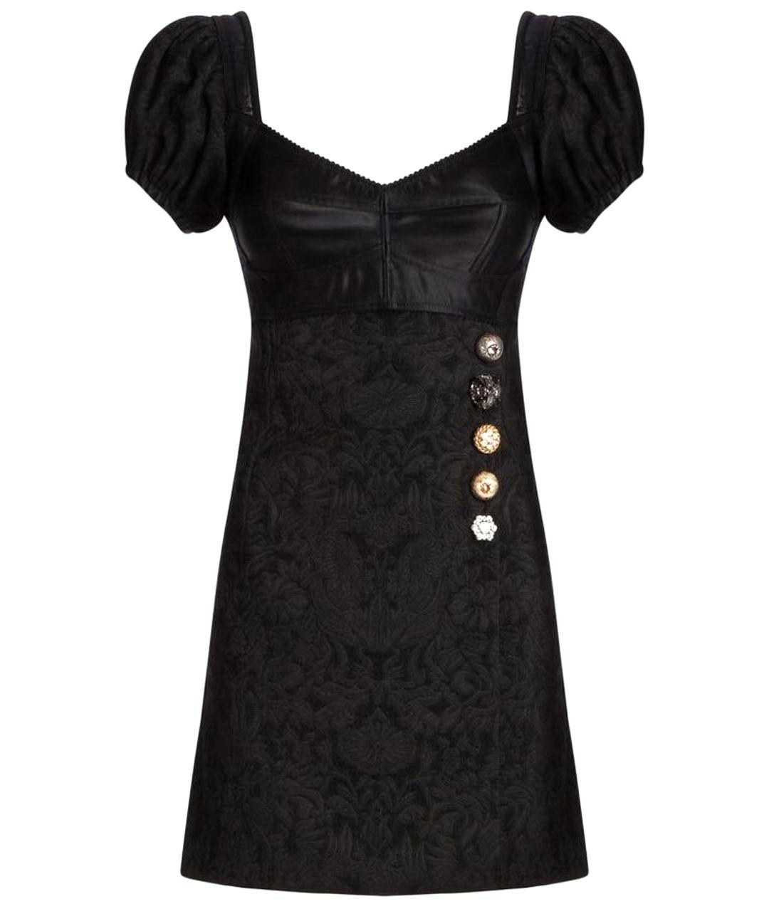 DOLCE&GABBANA Черное кружевное коктейльное платье, фото 1