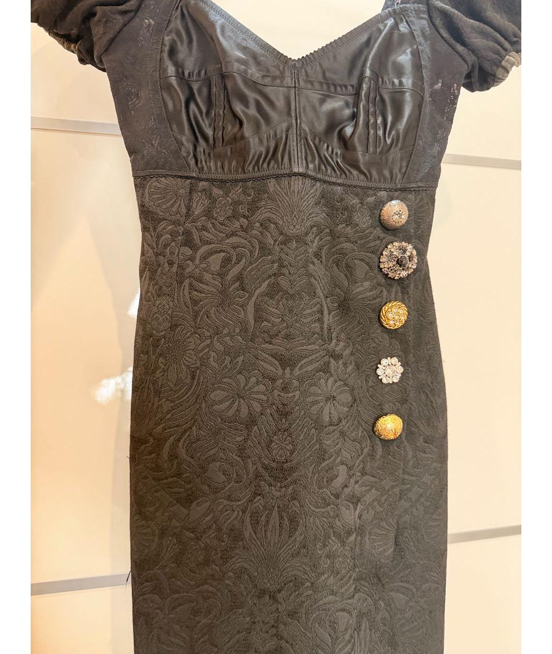 DOLCE&GABBANA Черное кружевное коктейльное платье, фото 9