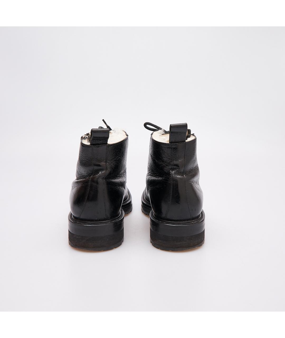 SAINT LAURENT Черные ботинки из лакированной кожи, фото 4