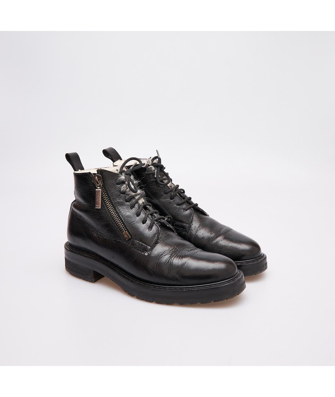 SAINT LAURENT Черные ботинки из лакированной кожи, фото 3