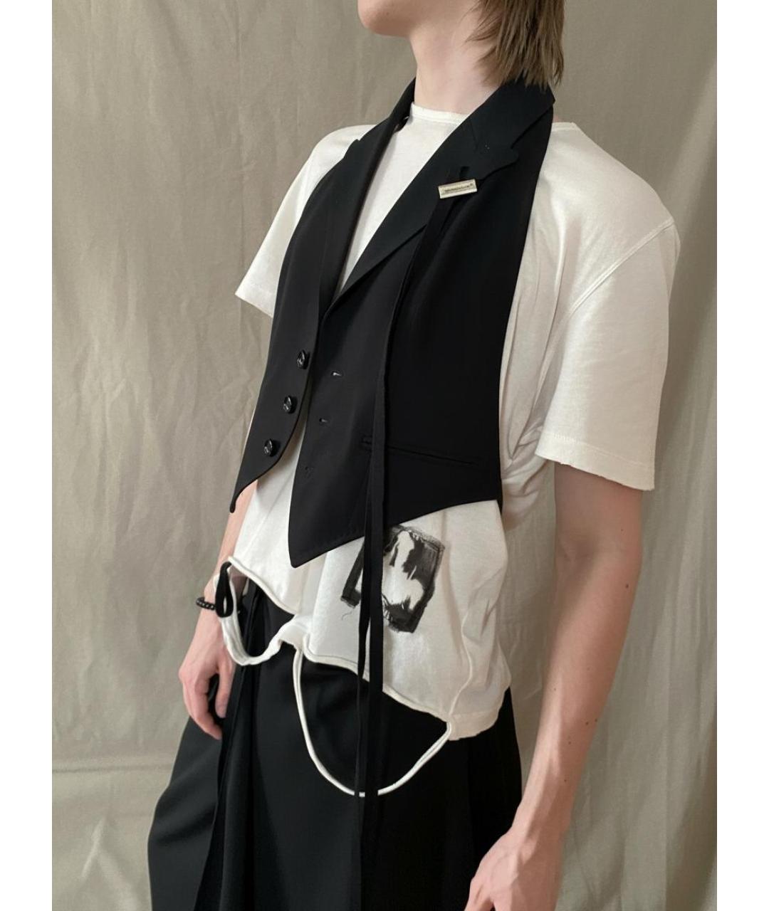 ANN DEMEULEMEESTER Черный шерстяной жилет, фото 5