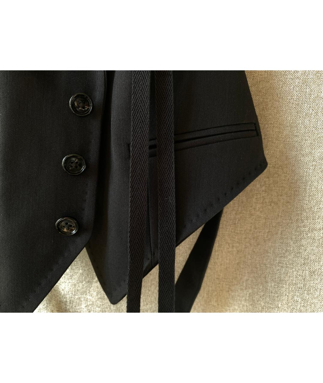 ANN DEMEULEMEESTER Черный шерстяной жилет, фото 6