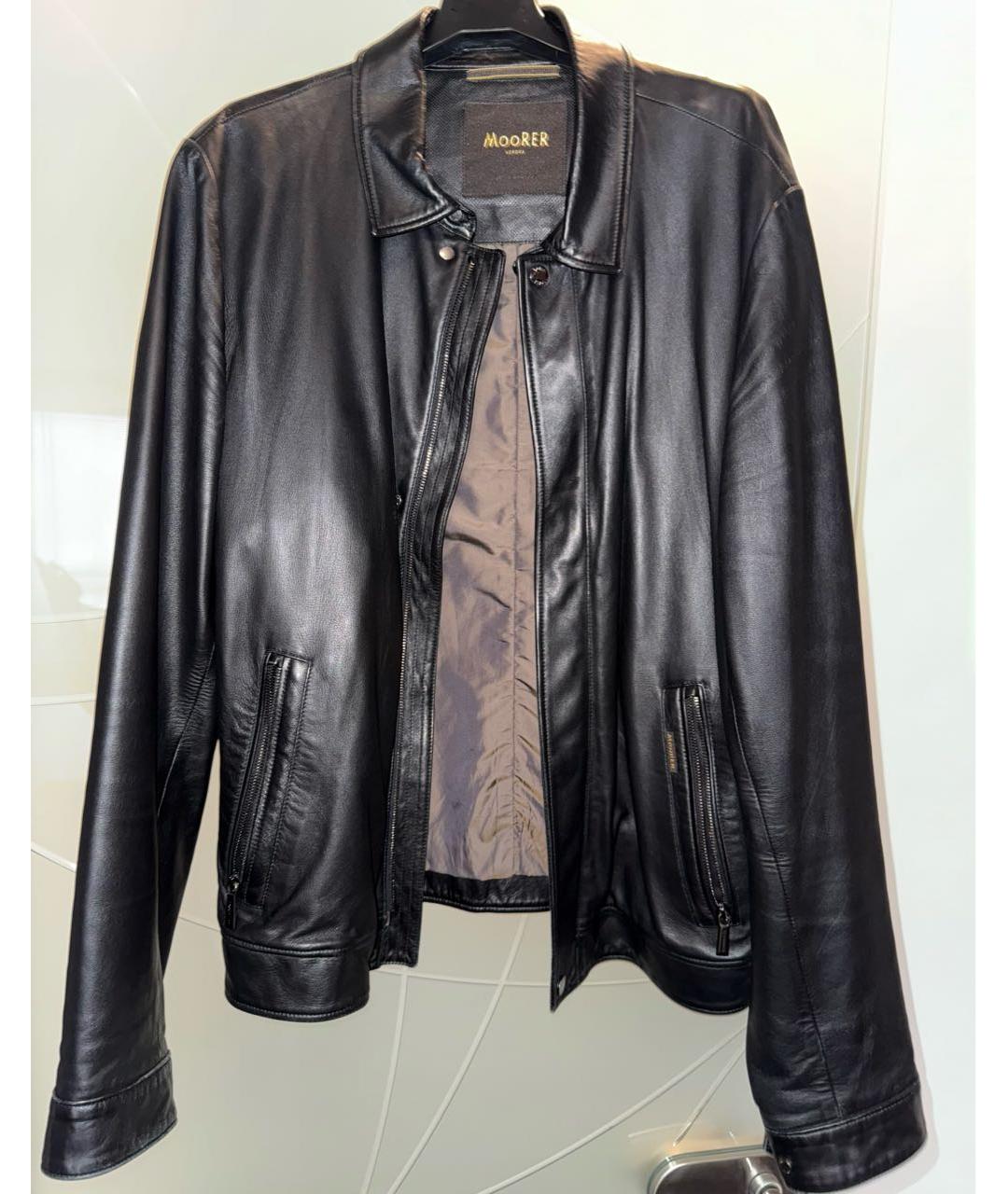 MOORER Черная кожаная куртка, фото 9