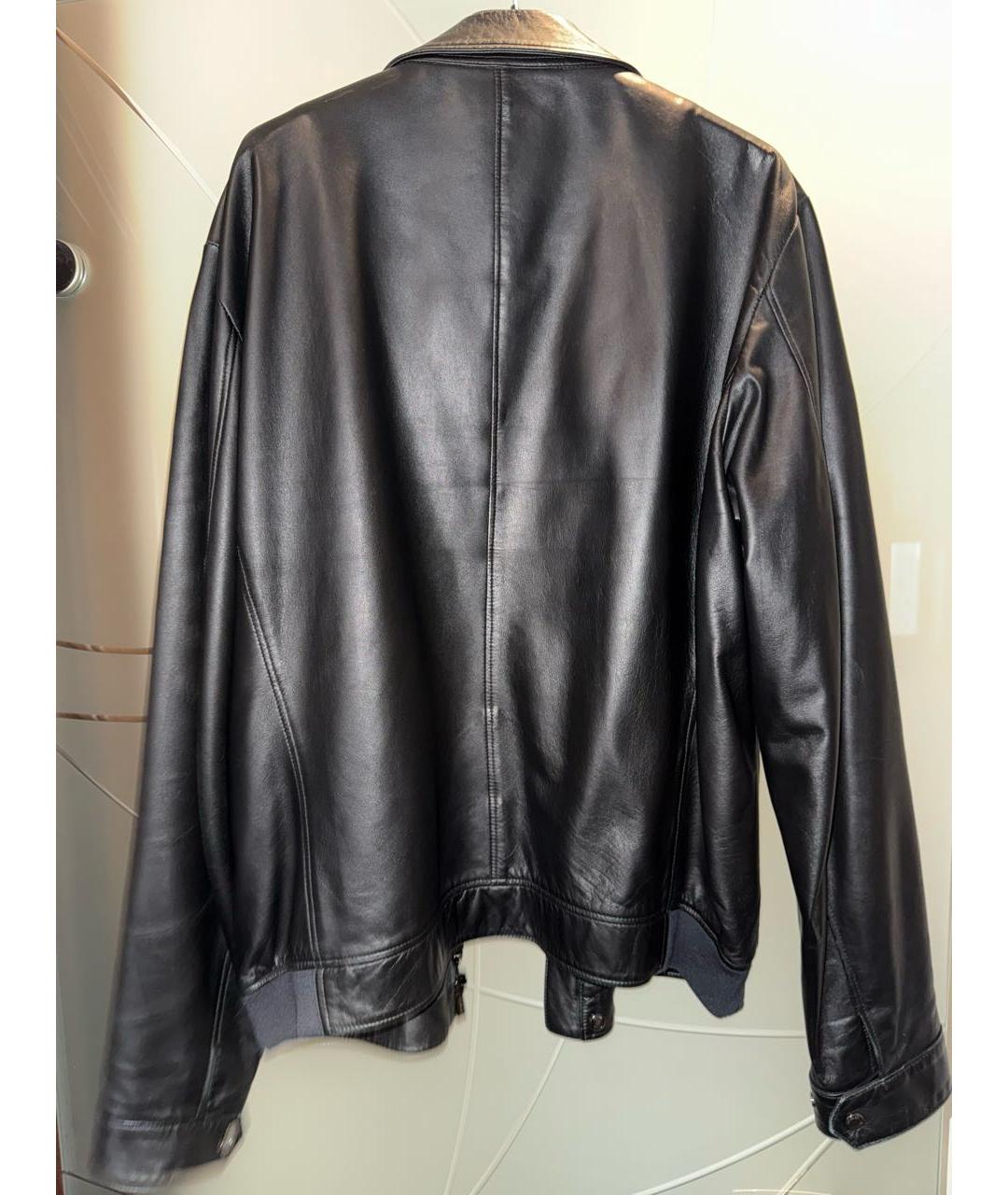 MOORER Черная кожаная куртка, фото 2