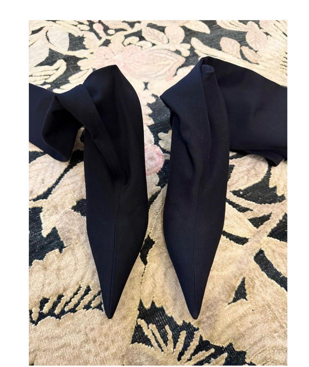 BALENCIAGA Черные текстильные ботфорты, фото 2