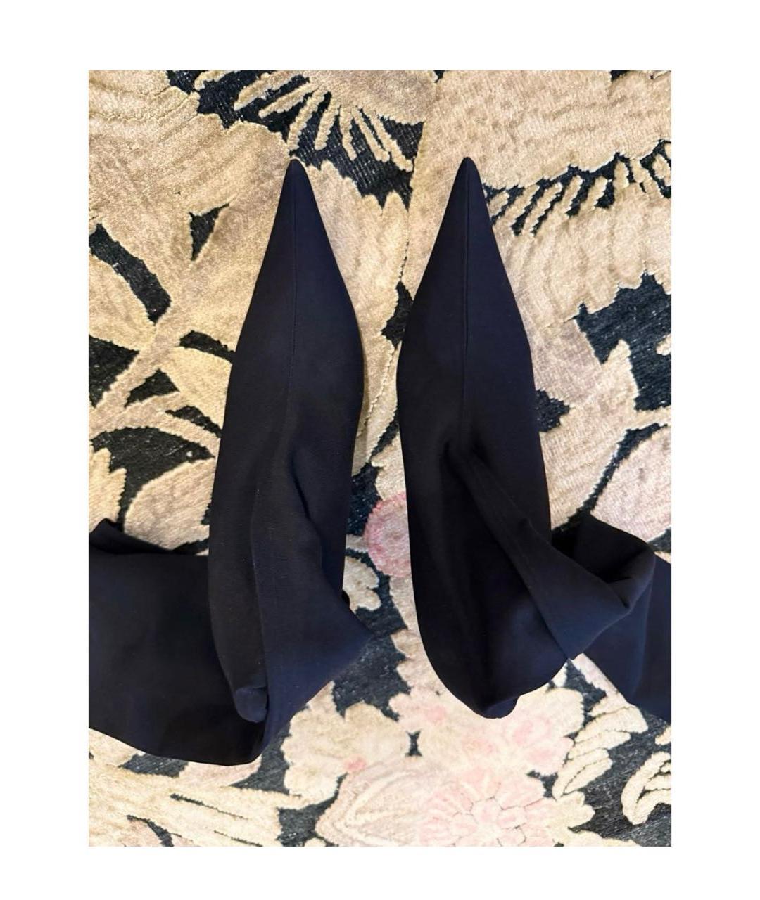 BALENCIAGA Черные текстильные ботфорты, фото 3