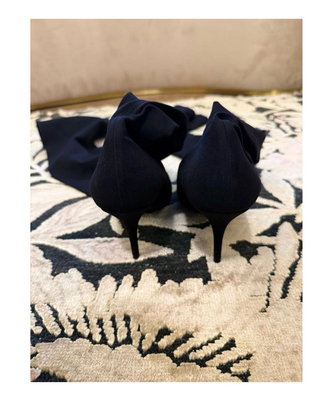 BALENCIAGA Черные текстильные ботфорты, фото 4