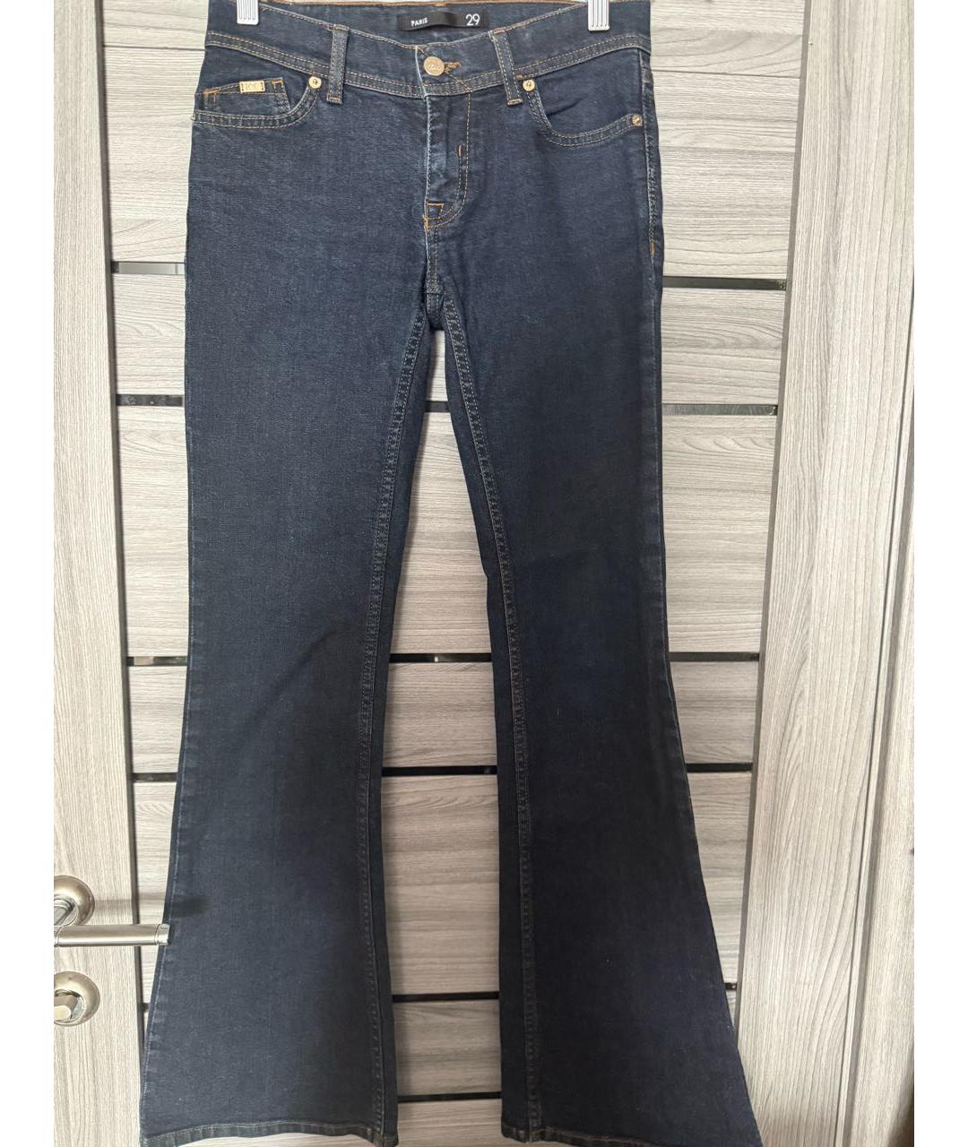 ICEBERG Темно-синие хлопко-эластановые джинсы клеш, фото 9
