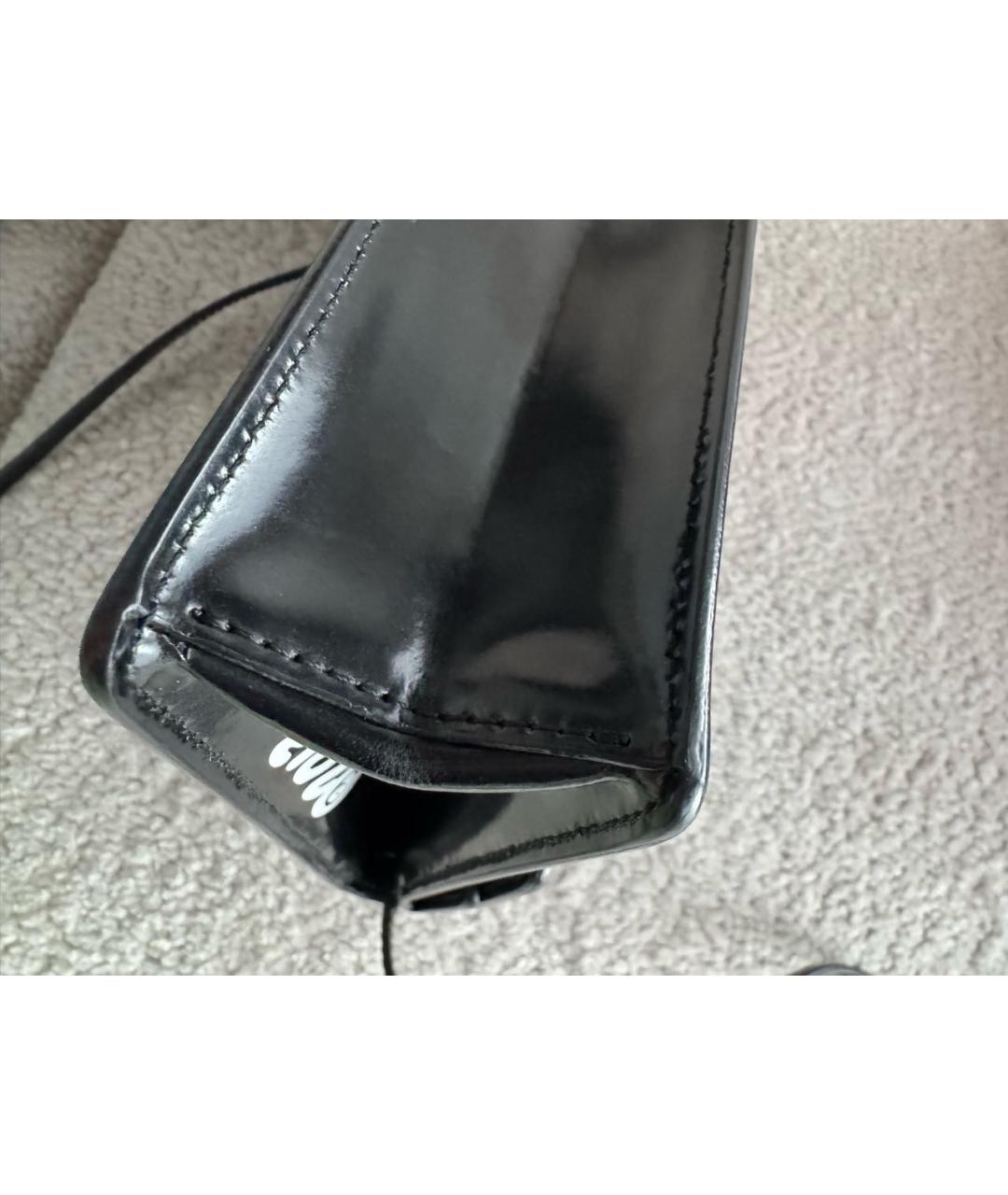 OFF-WHITE Черная кожаная сумка через плечо, фото 7