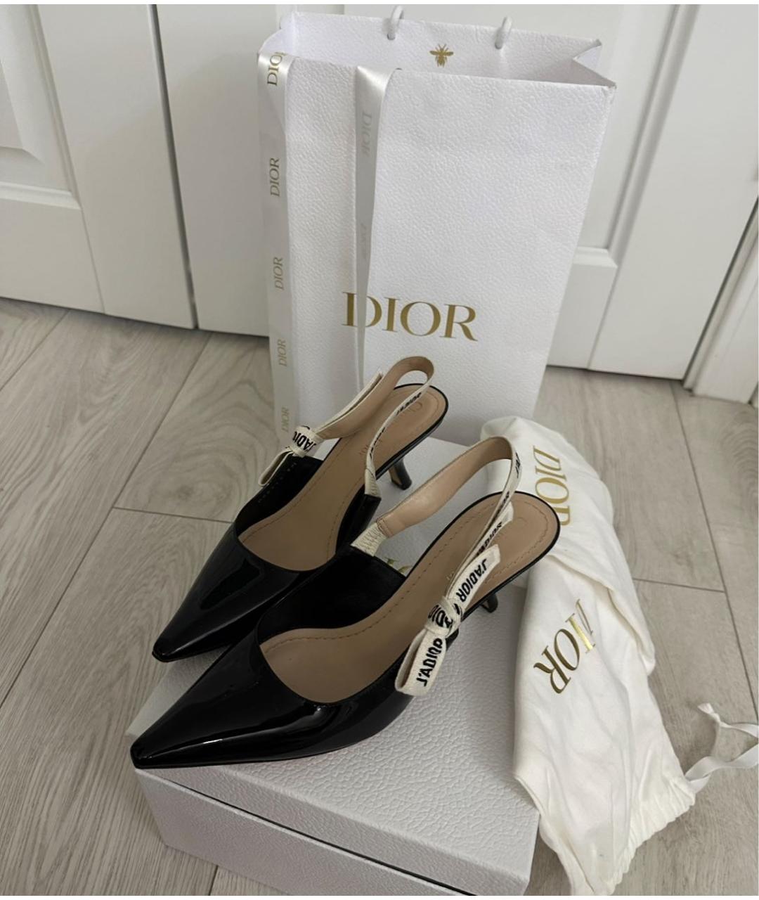 CHRISTIAN DIOR Черные туфли из лакированной кожи, фото 4