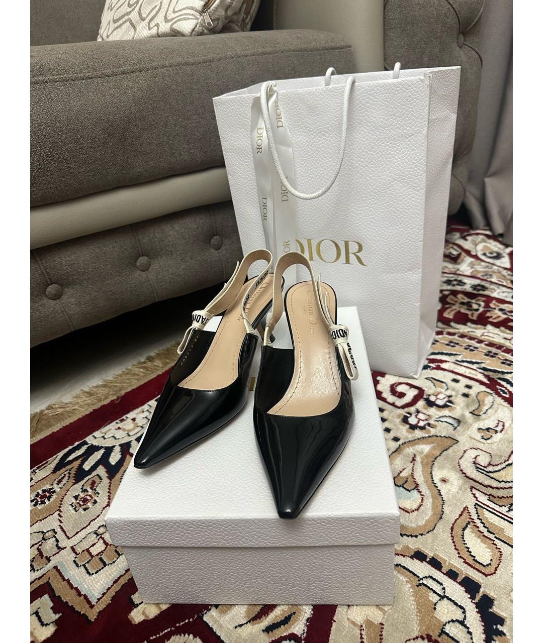 CHRISTIAN DIOR Черные туфли из лакированной кожи, фото 2