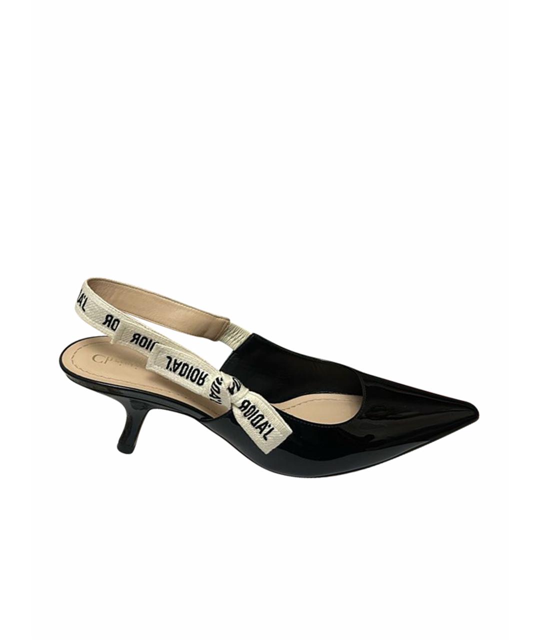 CHRISTIAN DIOR Черные туфли из лакированной кожи, фото 1