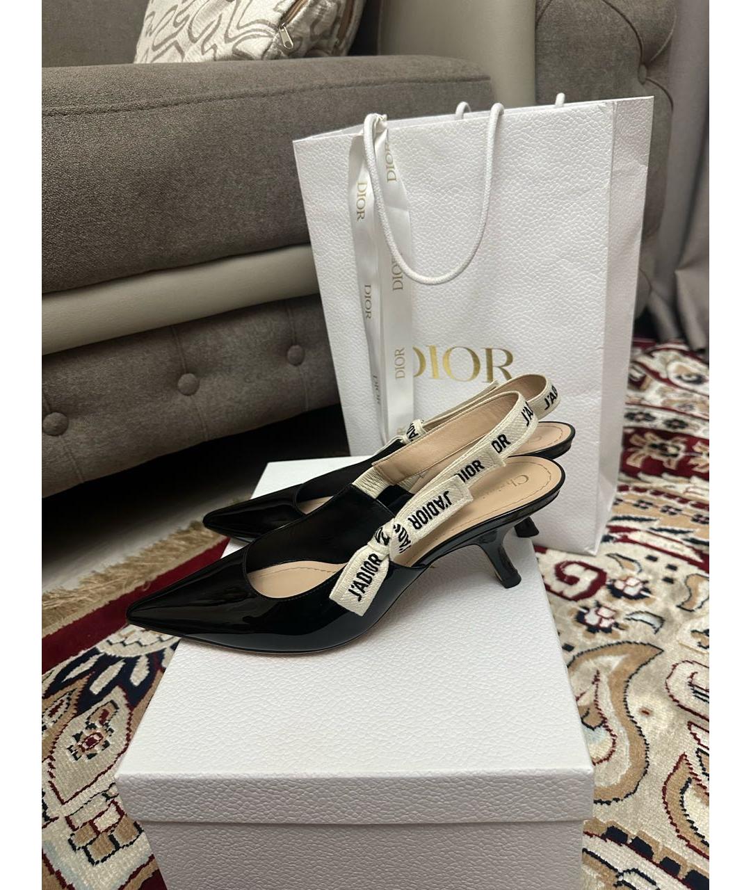 CHRISTIAN DIOR Черные туфли из лакированной кожи, фото 5