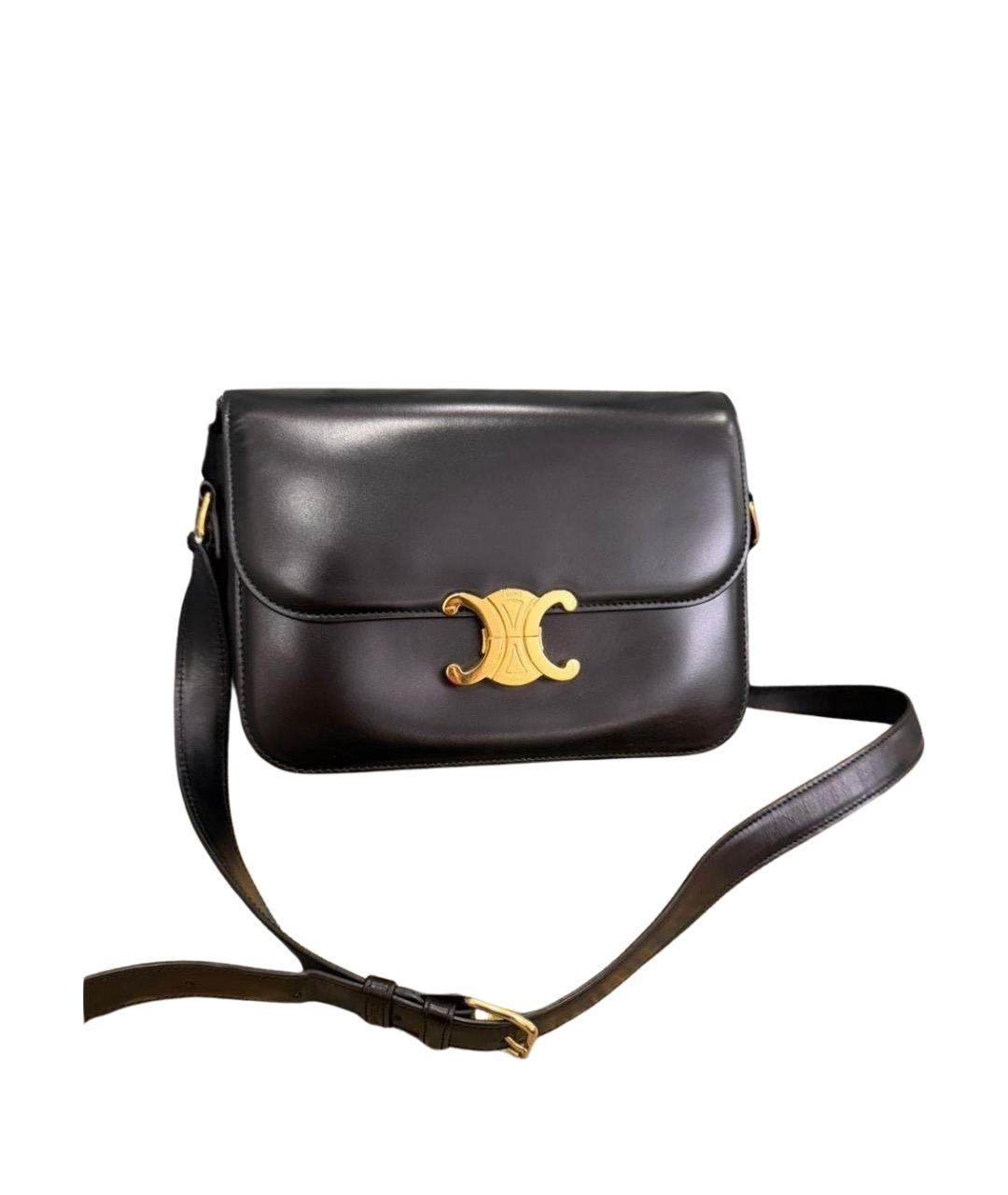 CELINE Черная кожаная сумка через плечо, фото 1