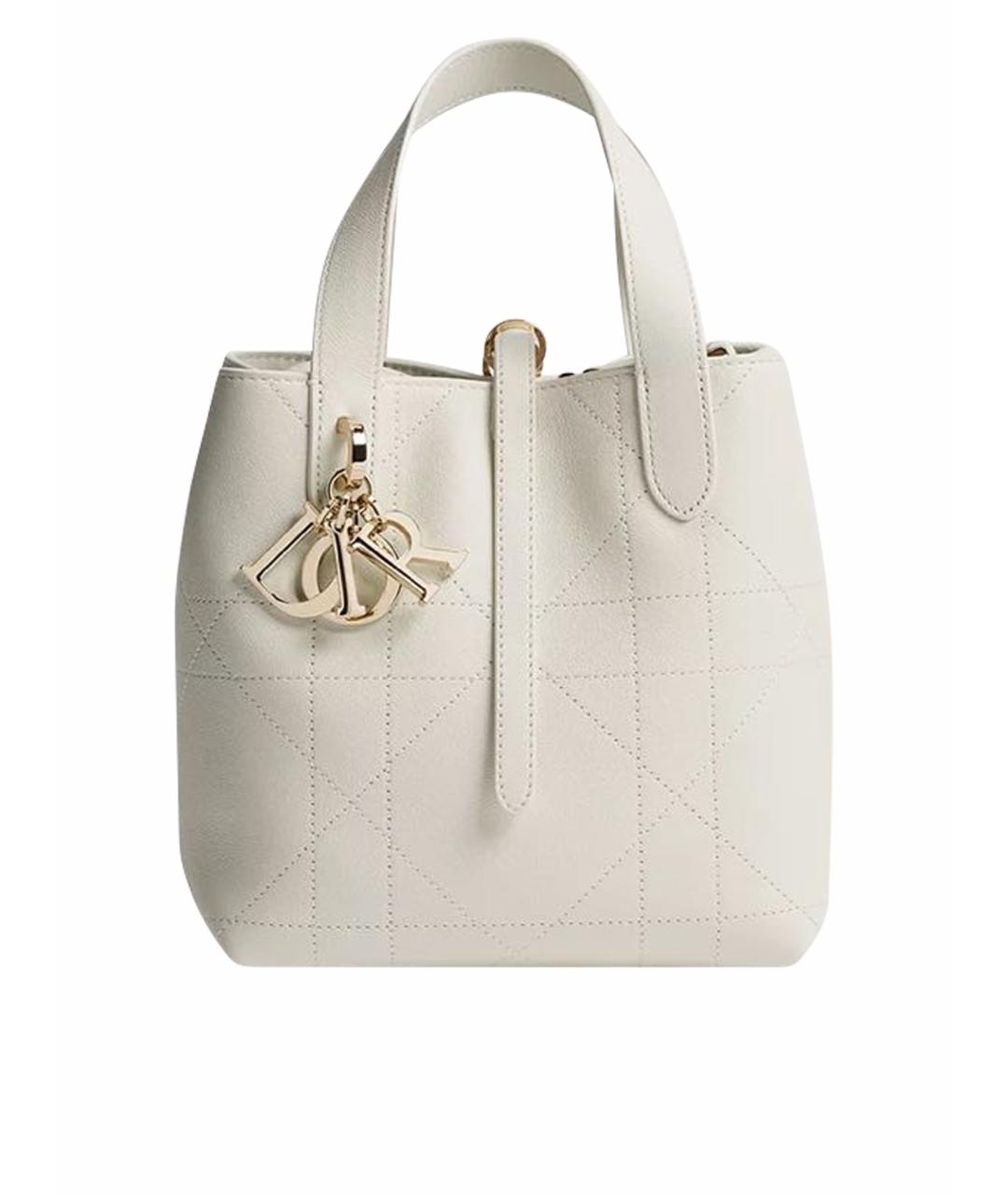 CHRISTIAN DIOR Белая кожаная сумка через плечо, фото 1