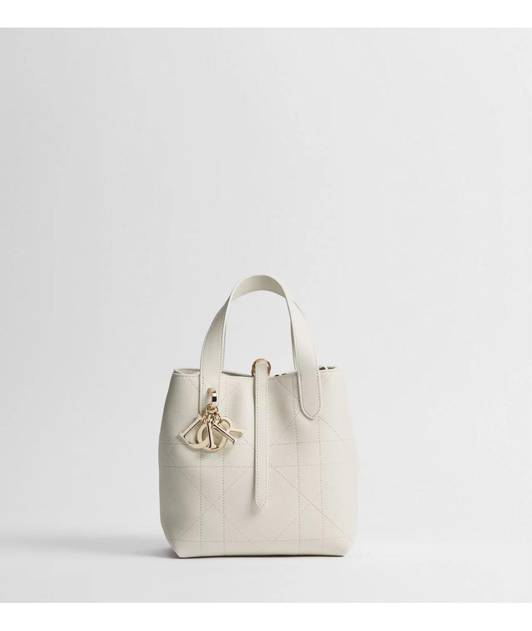 CHRISTIAN DIOR Белая кожаная сумка через плечо, фото 5