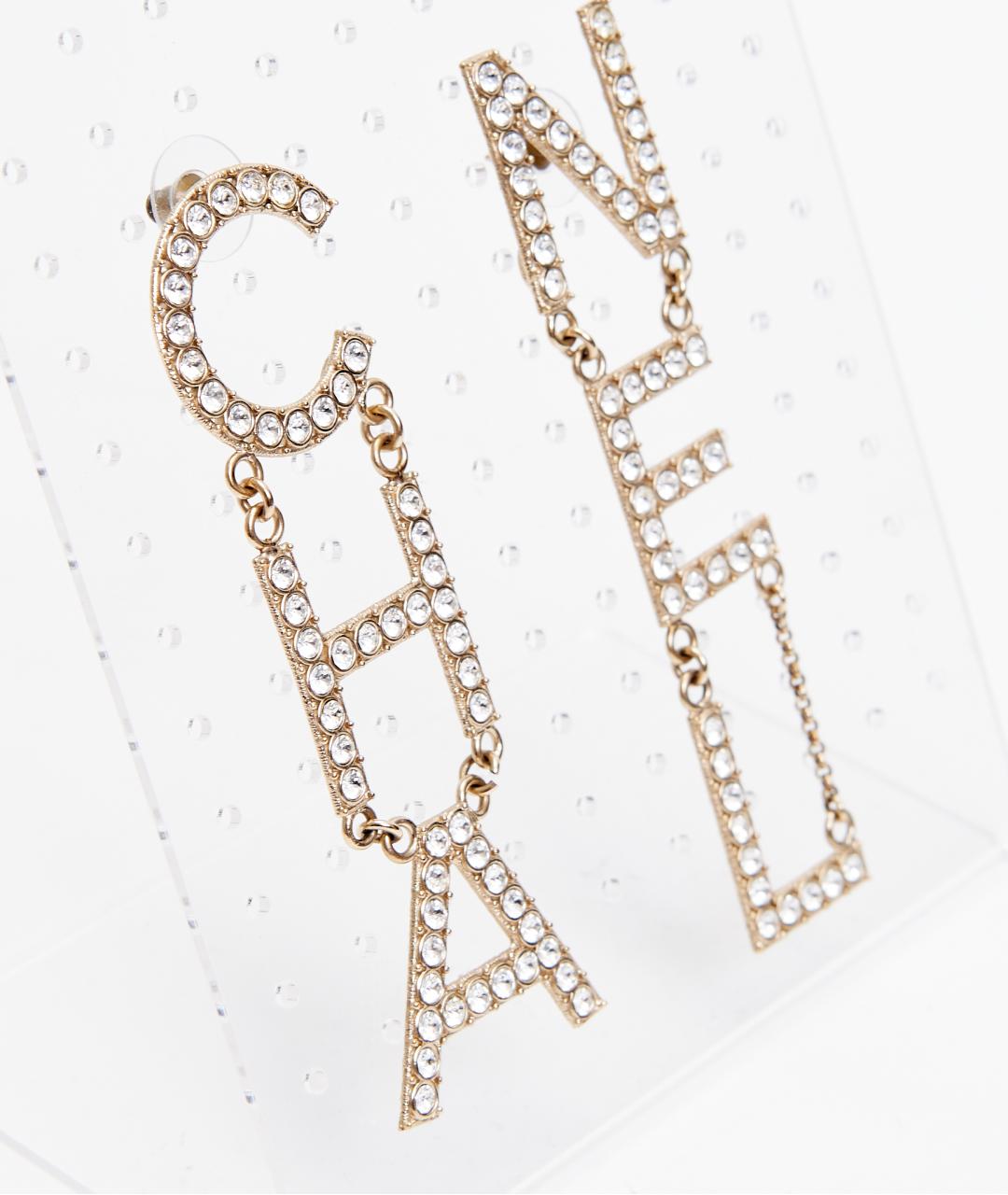 CHANEL Золотые металлические серьги, фото 2