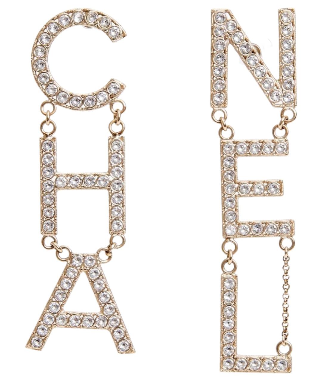 CHANEL Золотые металлические серьги, фото 1