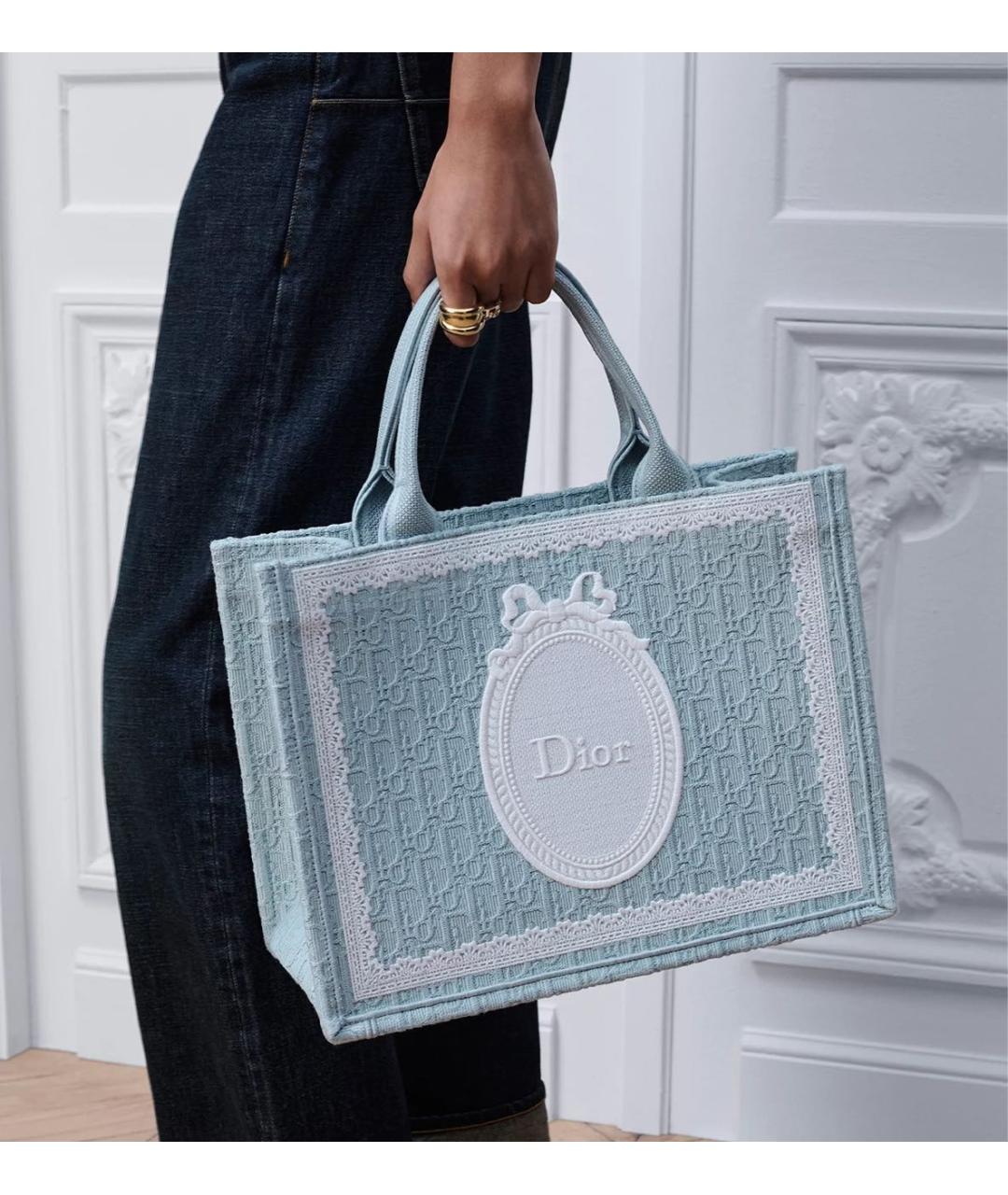 CHRISTIAN DIOR Голубая сумка тоут, фото 2