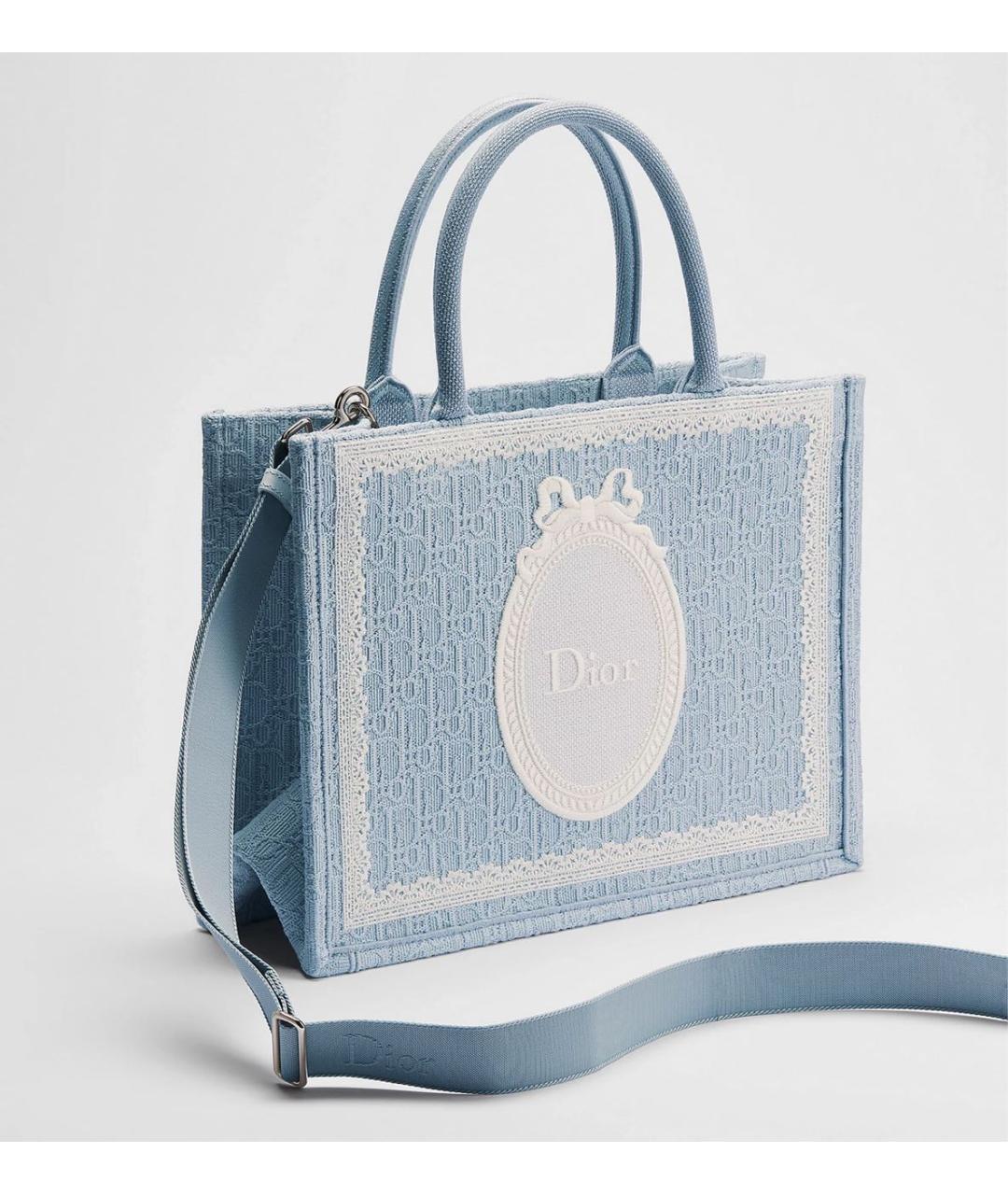 CHRISTIAN DIOR Голубая сумка тоут, фото 4
