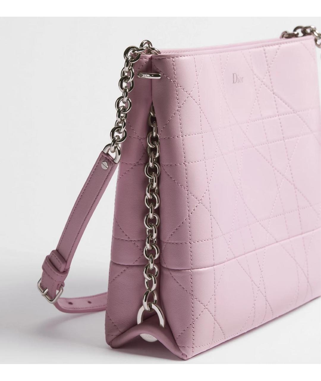 CHRISTIAN DIOR Розовая кожаная сумка через плечо, фото 4