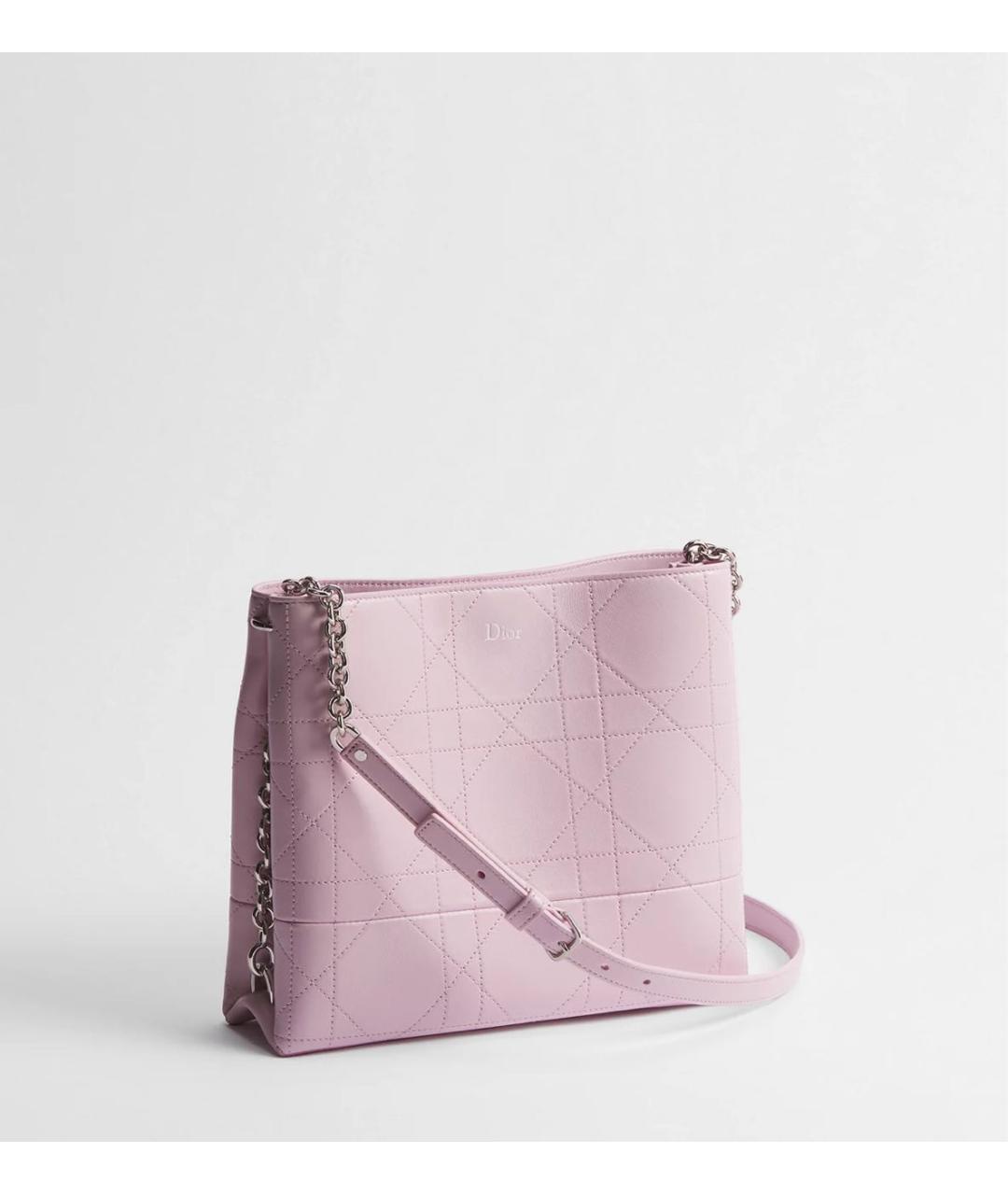 CHRISTIAN DIOR Розовая кожаная сумка через плечо, фото 2