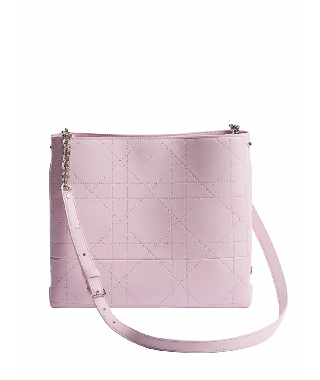 CHRISTIAN DIOR Розовая кожаная сумка через плечо, фото 5