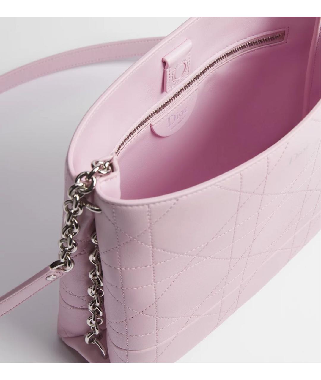 CHRISTIAN DIOR Розовая кожаная сумка через плечо, фото 3